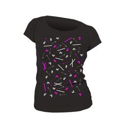 Woman´s t-shirt black imprited SKI