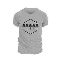 Man´s T-shirt nanosilver CLASSIC imprited TREES grey