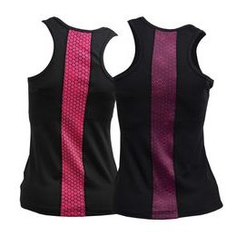 Woman´s fitness tank top nanosilver ACTIVE black with strip
