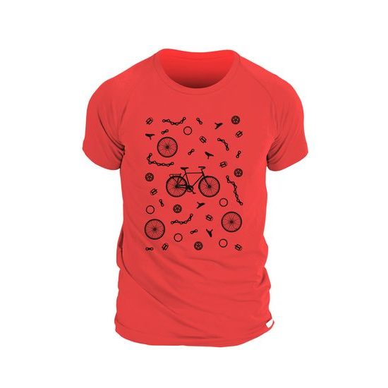 Man´s T-shirt nanosilver CLASSIC imprited BIKE red