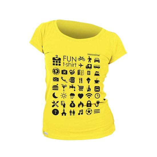 Woman´s speaking T-shirt TRAVEL yellow