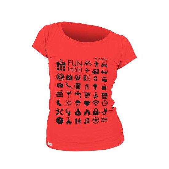 Woman´s speaking T-shirt TRAVEL  red