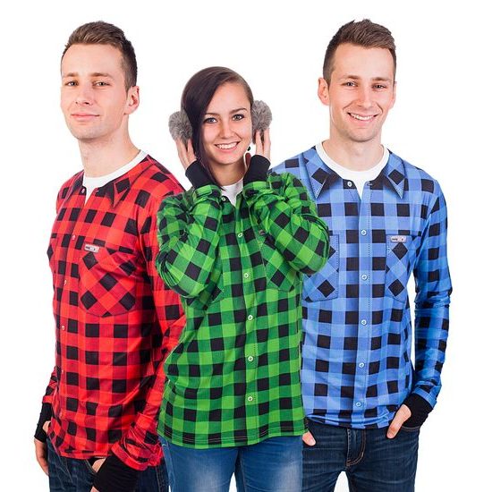 Unisex thermal T-shirt nanosilver - FLANNEL SHIRT PATTERN