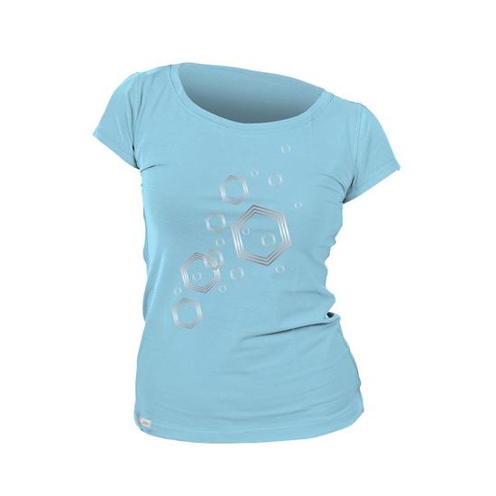 Woman´s T-shirt nanosilver CLASSIC imprinted HEXAGON  light blue