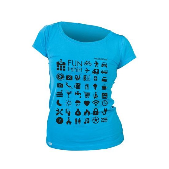 Woman´s speaking T-shirt TRAVEL  blue