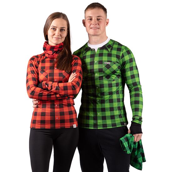 Unisex Thermal T-Shirt with Realistic Flannel Look