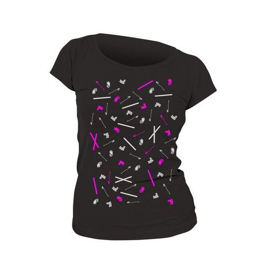 Woman´s t-shirt black imprited SKI