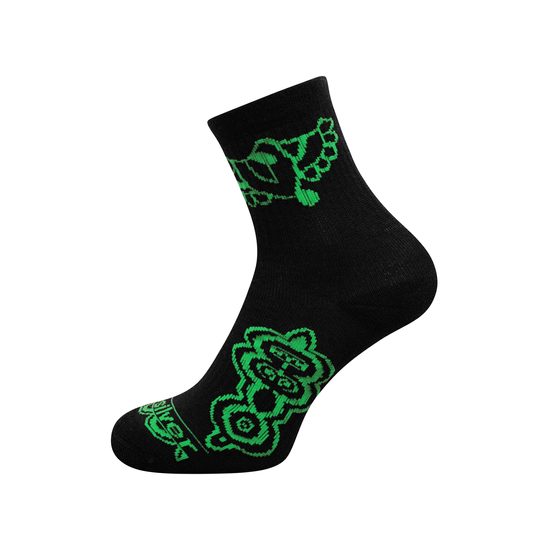 Nanosilver FLORAL socks + MERINO fiber green