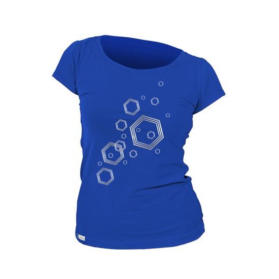 Woman´s T-shirt nanosilver CLASSIC imprinted HEXAGON  royal blue