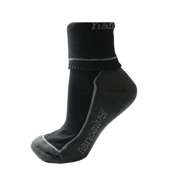 Sports socks with molecules of silver black