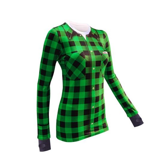 Unisex thermal T-shirt nanosilver - FLANNEL SHIRT PATTERN green