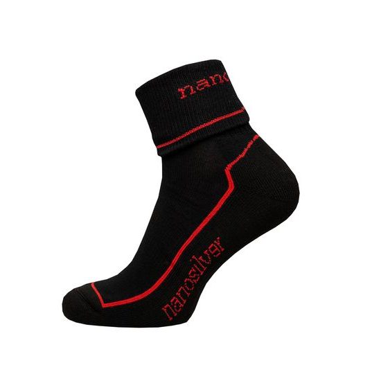 Sports socks with molecules of silver black/red