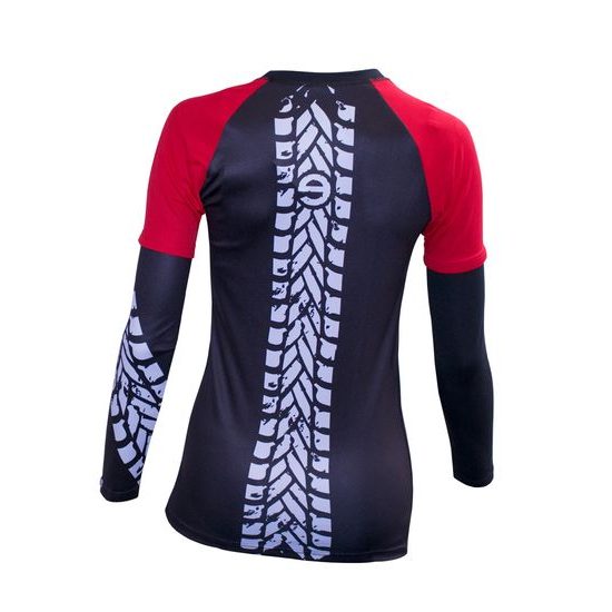 Biker T-shirt long sleeves  black/red