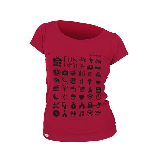 Woman´s speaking T-shirt TRAVEL  vinous