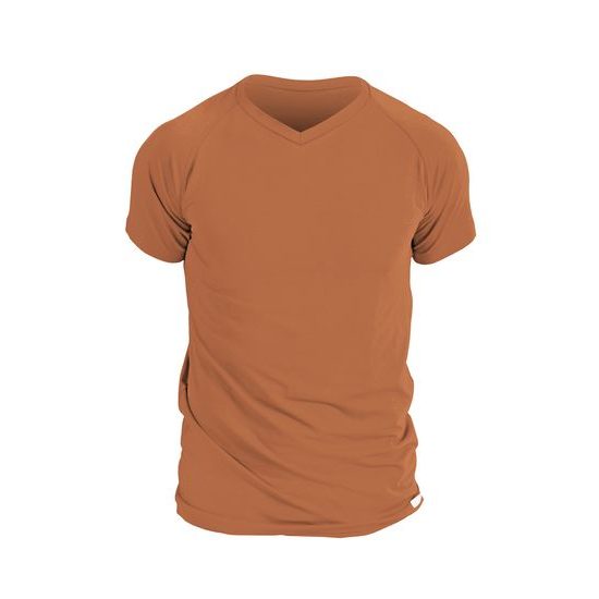 Man's T-shirt nanosilver V-neck CLASSIC brown