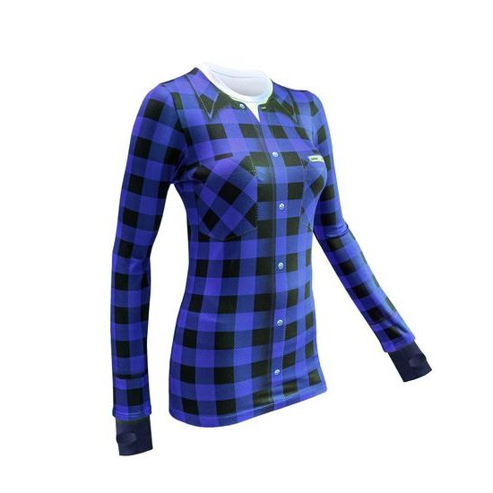 Unisex thermal T-shirt nanosilver - FLANNEL SHIRT PATTERN blue