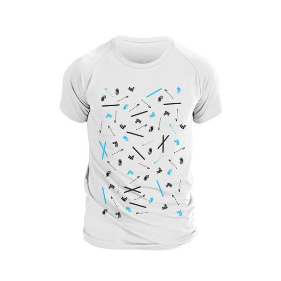 Man´s T-shirt CLASSIC white imprited SKI