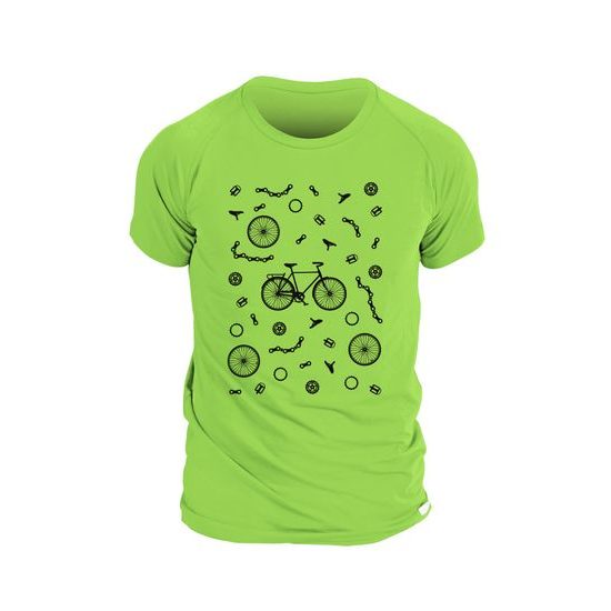 Man´s T-shirt nanosilver CLASSIC imprited BIKE green