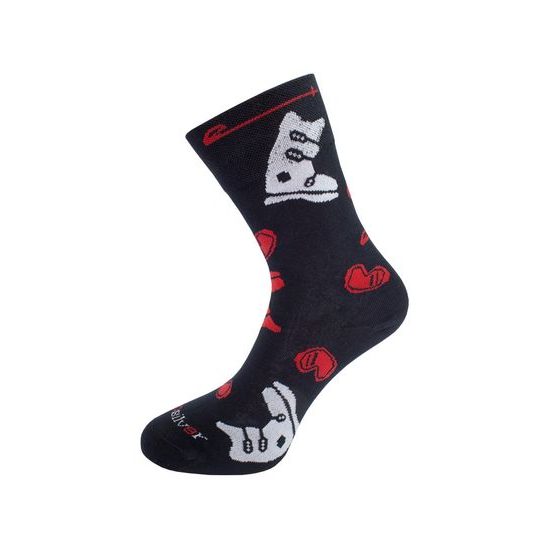 Formal socks with pattern and silver SKI - big theme