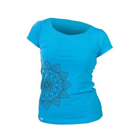 Woman´s T-shirt nanosilver CLASSIC imprinted FLORAL blue