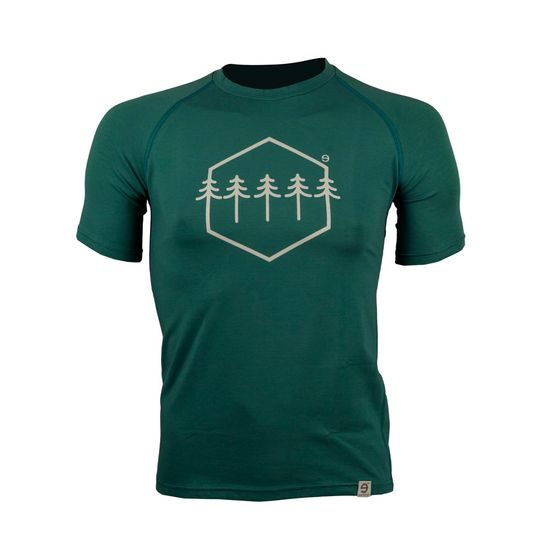 Man´s T-shirt nanosilver CLASSIC imprited TREES emerald