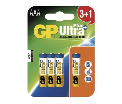 GP Ultra Plus Alkaline AAA (R03) 3+1