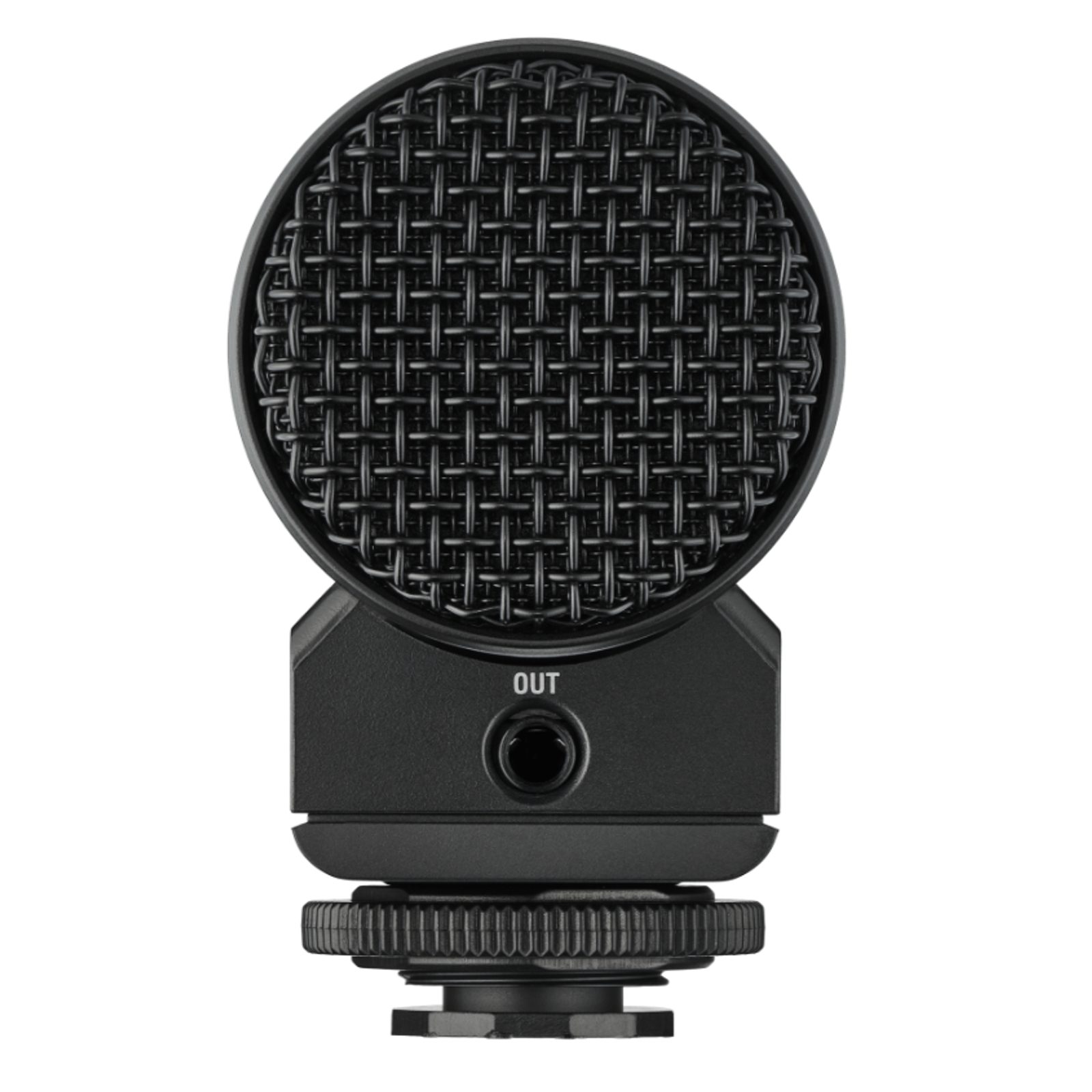 Zadní pohled na směrový mikrofon s výstupem pro 3,5mm Jack