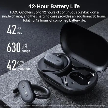 TOZO Open Buds - fekete