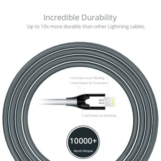 Tronsmart Lightning kabel černo-šedý 1.8 m