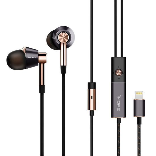 1MORE Triple Driver In-Ear, Lightning (iOS), Gold