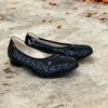 Baleríny černé De Plus kožené 9824-K-2010 - F-241/lak. leather na široké chodidlo