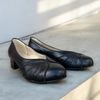 Černé lodičky De Plus 9605/K/1222 kožené na široké chodidlo