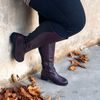 Kozačky na široké lýtko De Plus kožené 9610-K-LARA bordo