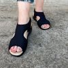 Dámské zdravotní sandály Mediline elastické černé Golden Fit 170 na hallux