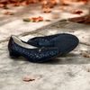 Baleríny černé De Plus kožené 9824-K-2010 - F-241/lak. leather na široké chodidlo