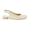 Nadměrné sandály dámské na podpatku De Plus 9524/2010 krémové kožené
