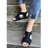 Dámské zdravotní sandály Mediline elastické černé Golden Fit 170 na hallux