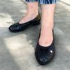 Baleríny černé De Plus kožené 9824-K-2010 - F-241/lak. leather na široké chodidlo