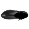 Dámské zimní kotníkové boty kožené De Plus 9642-K-M - black/F-241 černé zateplené na široké chodidlo