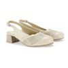 Sandály dámské na podpatku De Plus 161-K-3513 béžové kožené na široké chodidlo