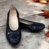 Baleríny černé De Plus kožené 9824-K-2010 - F-241/lak. leather na široké chodidlo