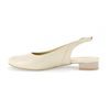 Nadměrné sandály dámské na podpatku De Plus 9524/2010 krémové kožené