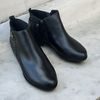 Dámské zimní kotníkové boty kožené De Plus 9642-K-M - black/F-241 černé zateplené na široké chodidlo