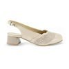 Sandály dámské na podpatku De Plus 161-K-3513 béžové kožené na široké chodidlo