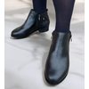 Dámské zimní kotníkové boty kožené De Plus 9642-K-M - black/F-241 černé zateplené na široké chodidlo