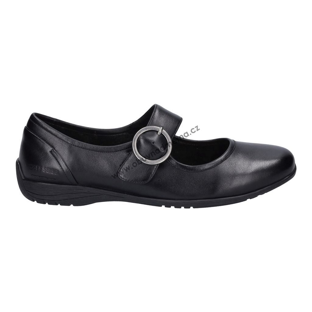 Josef Seibel Ballerine Donna Fenja 18 In Pelle Nappa - Colore Nero, Taglia 45 - Larghezza G, Fibbia, Suola Gomma - Comfort Ago-Machart