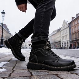 Nadměrné pánské zimní kotníkové boty modré Mustang 15M0011002