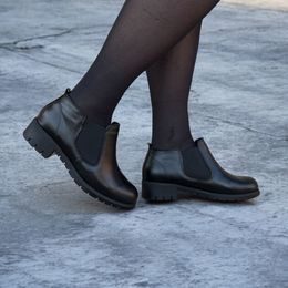 Dámské zimní kotníkové boty kožené De Plus 9642-K-M - black/F-241 černé zateplené na široké chodidlo
