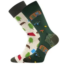 Ponožky Lonka Doble zelené - camping