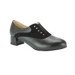 Černé lodičky De Plus 9605/K/389 kožené na široké chodidlo